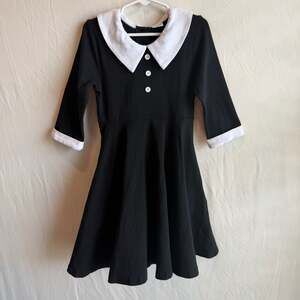Love Millie Black and White Collared A-Line Dress